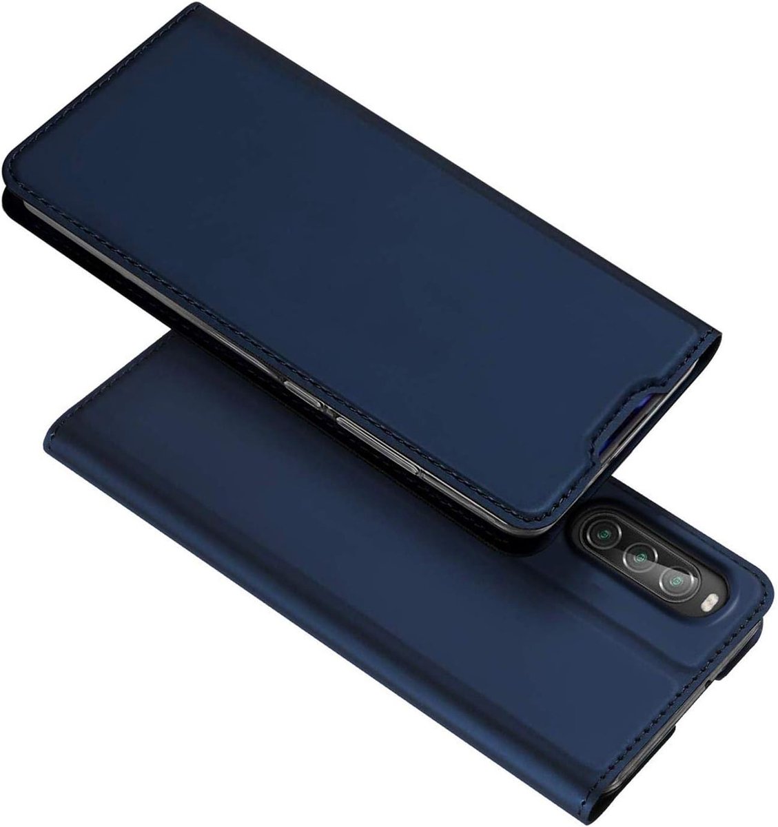 Hoesje voor Sony Xperia 5 III, Premium Kaartvak Flip Cover voor Sony Xperia 5 III Case [Magnetische Sluiting] beschermhoes, Blauw