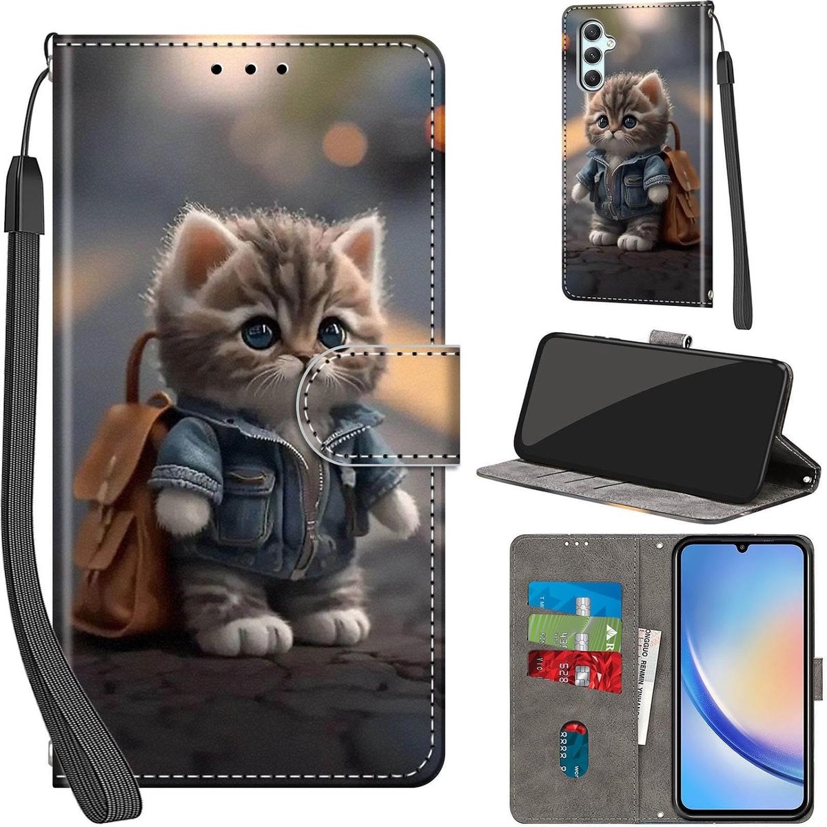 Hoesje voor Samsung Galaxy A34 5G, Kat