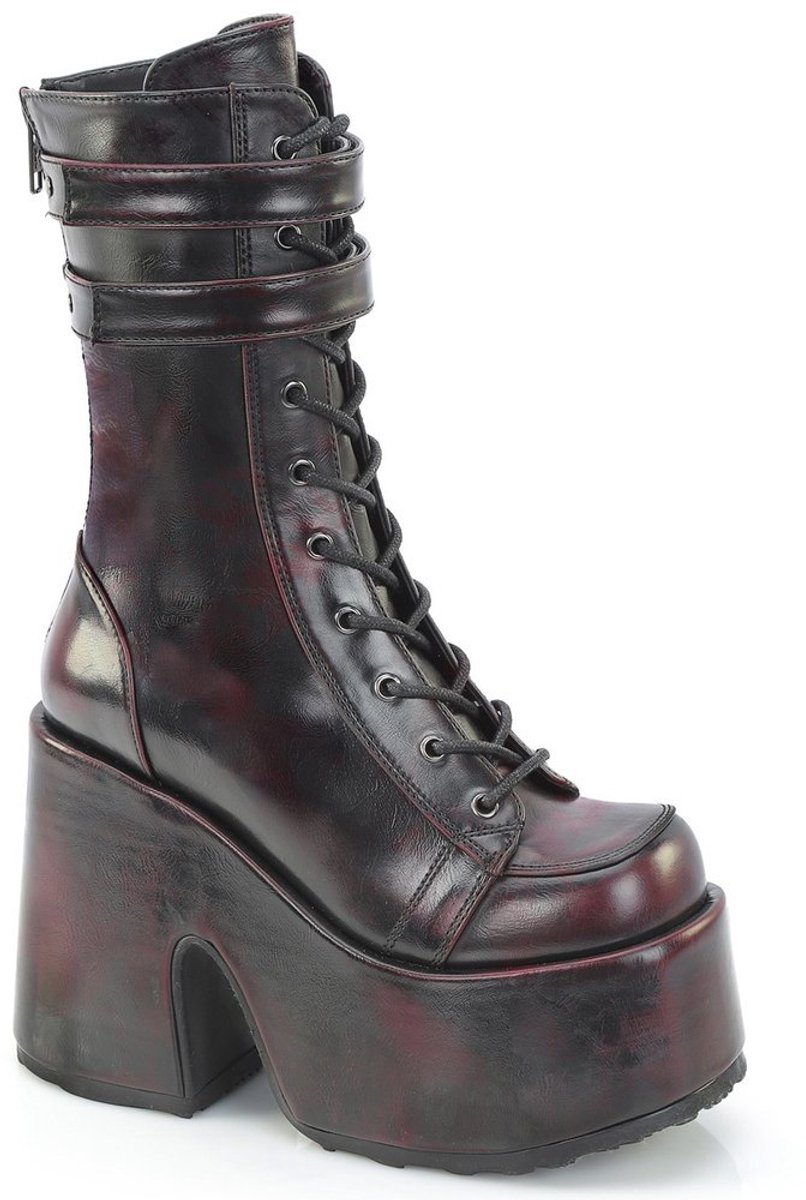 DemoniaCult - CAMEL250 Plateau Laarzen - US 9 - 39 Shoes - Bordeaux rood