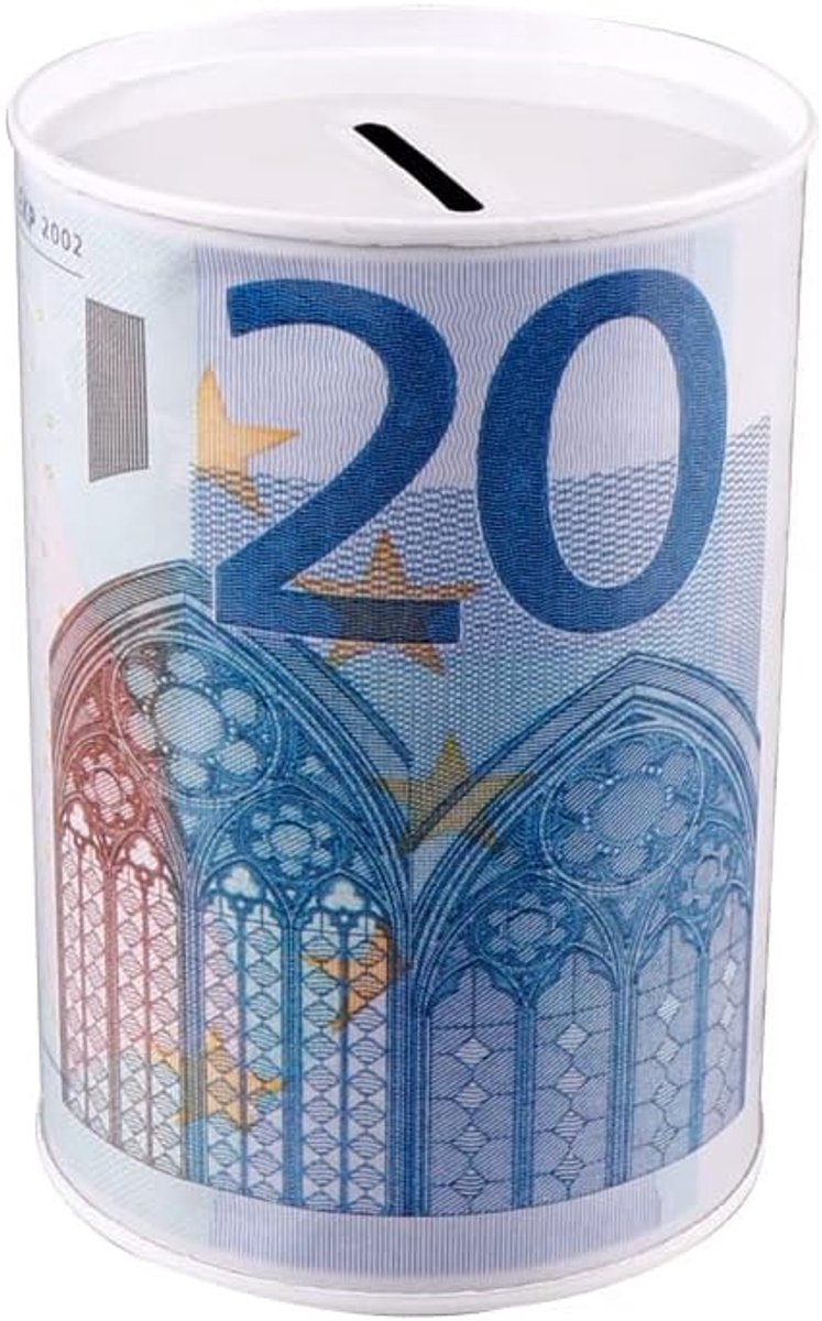 Spaarpot geld papier munt bankbiljetten vintage deco spaarpotten kinderen volwassenen munt metalen doos niet te openen 12,5 x 11 cm