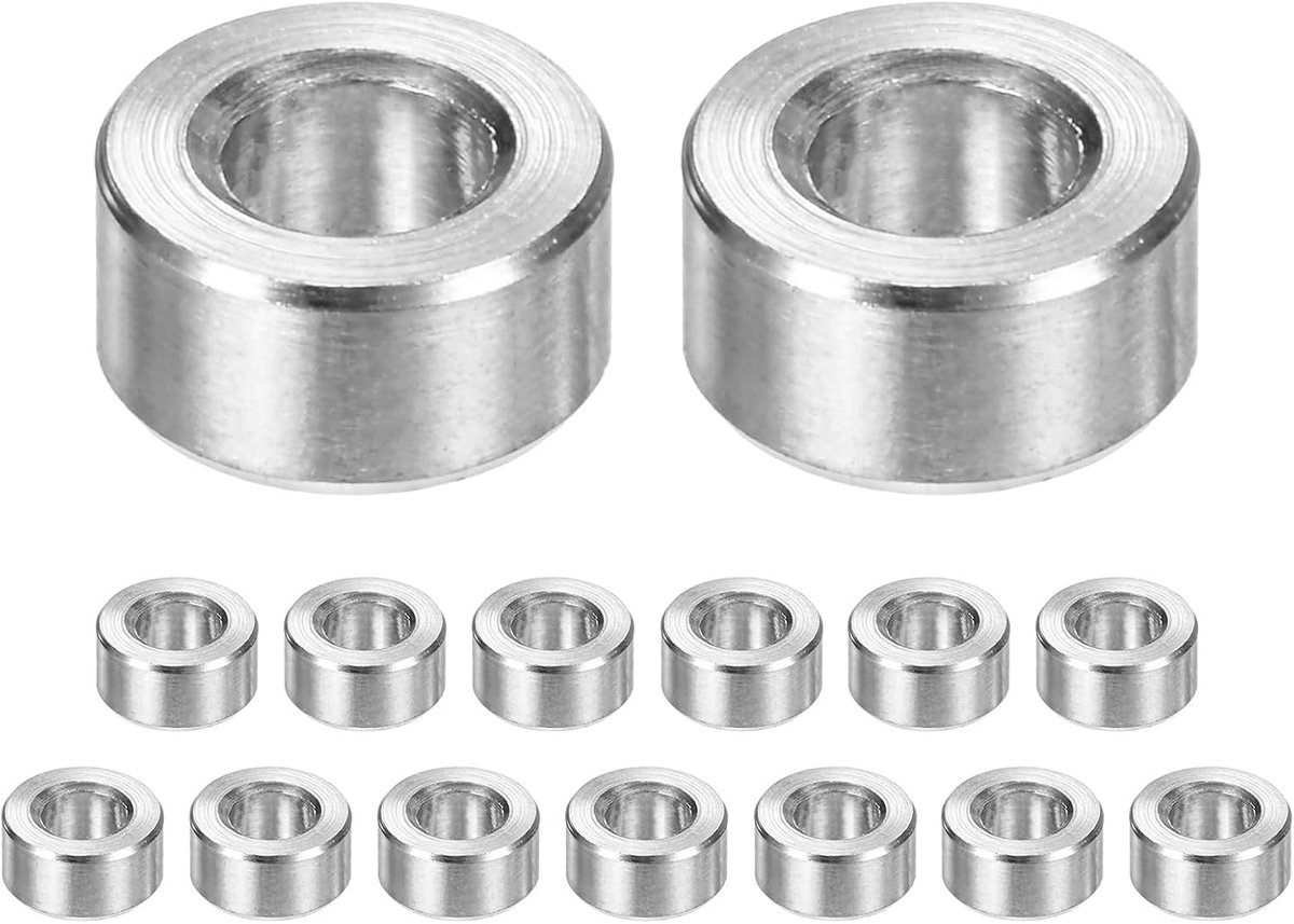 15 STKS M4 304 Rvs Spacers 4mm ID x 8mm OD x 4mm l Metalen Schroef Standoff Bus Plain Finish Ronde Spacer 304 Rvs voor Schroeven Bouten Zilver