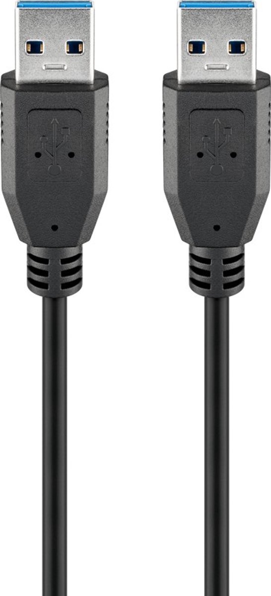 Image of Goobay USB-A kabel, 5 m, zwart, 15 W, 3 A, 5 Gbit/s, USB 3.0