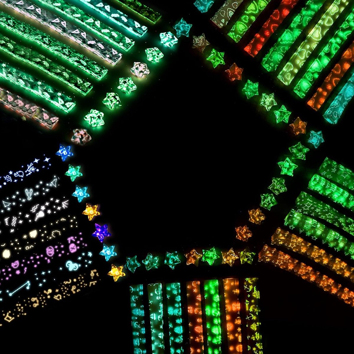 DIY Luminous Origami Sterren Papieren Strips - 1260 Stuks voor Creatieve Verlichting en Nachtdecoratie