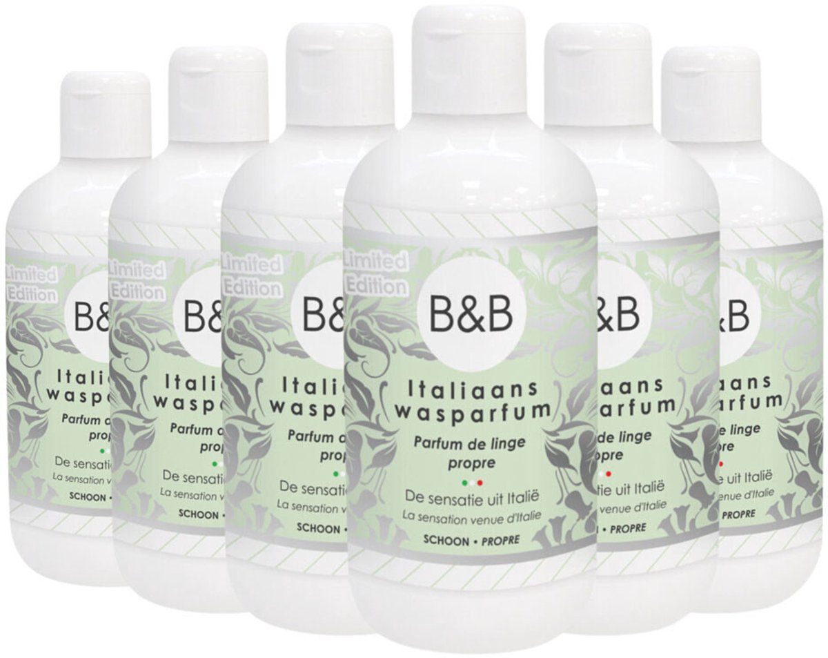 B&B Italiaanse Wasparfum - Limited Edition Schoon - 6 x 250 ml - Voordeelverpakking