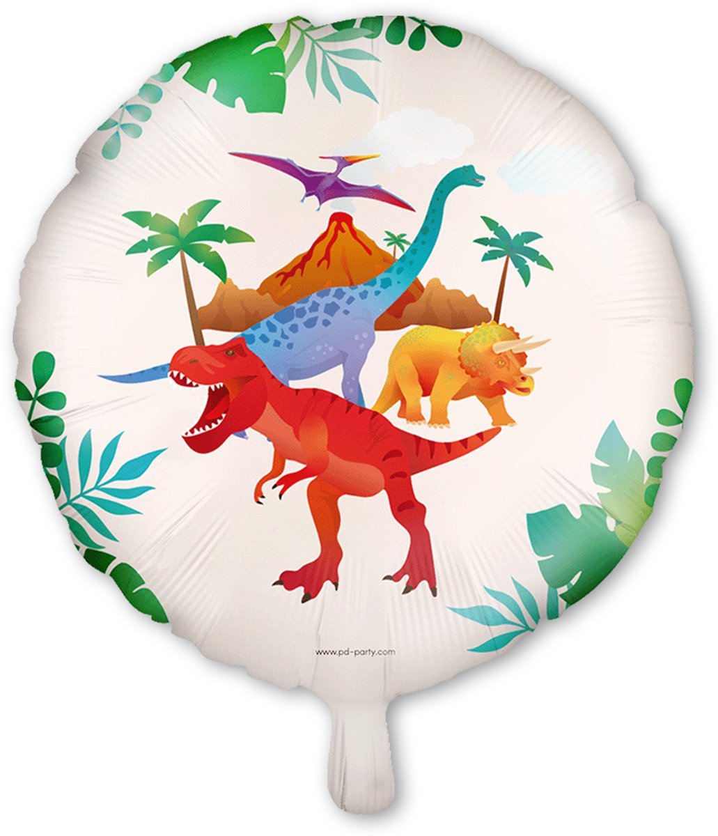 LUQ – Dino Kinderfeestje Folieballon – 46cm – Jurassic Birthday Decor – T-Rex Party Verjaardag Versiering – Helium Ready