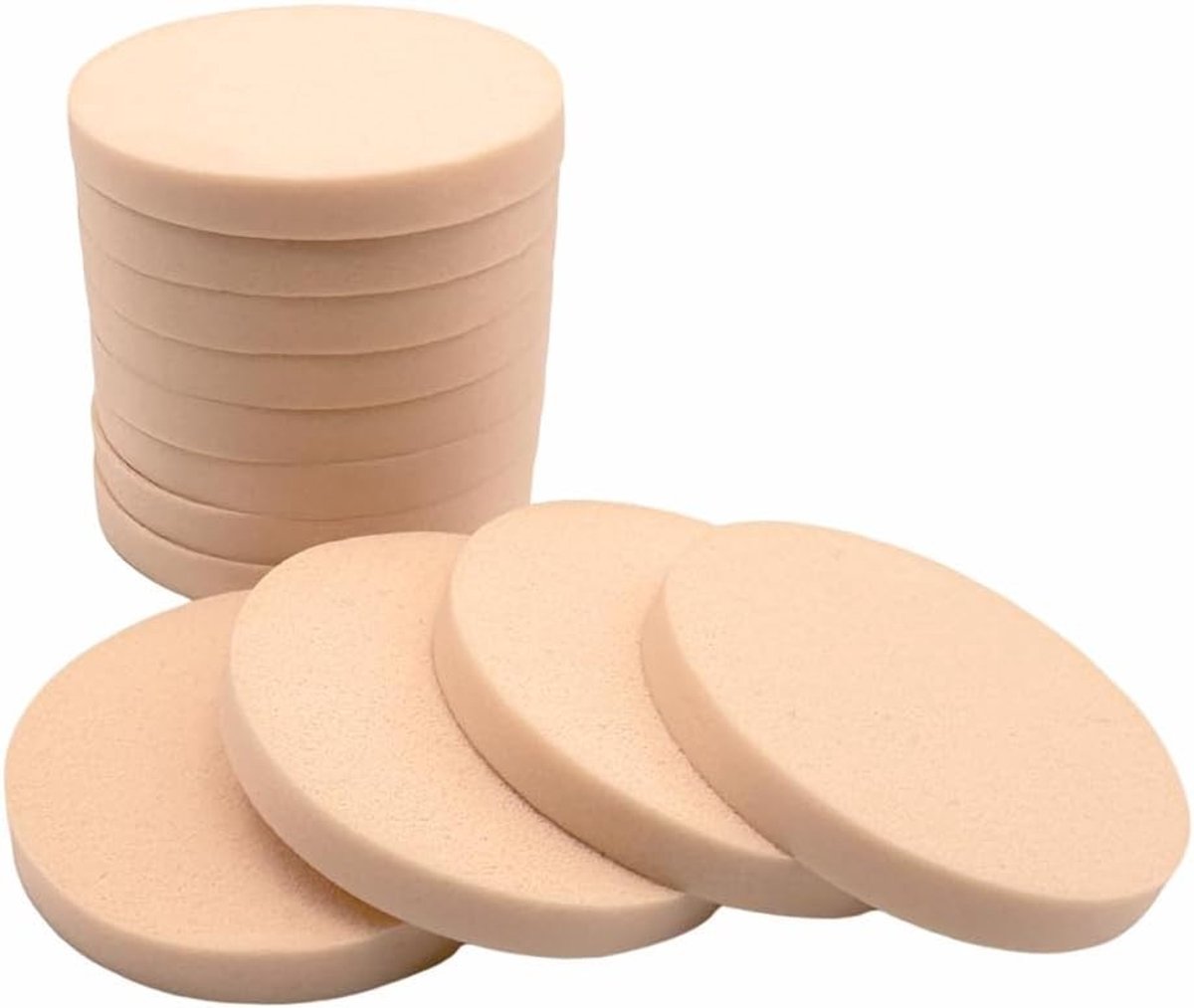 Set van 12 Wasbare Make-up Sponzen - Ronde Applicators voor Poeder, Vloeibare Foundation en Crème Make-up