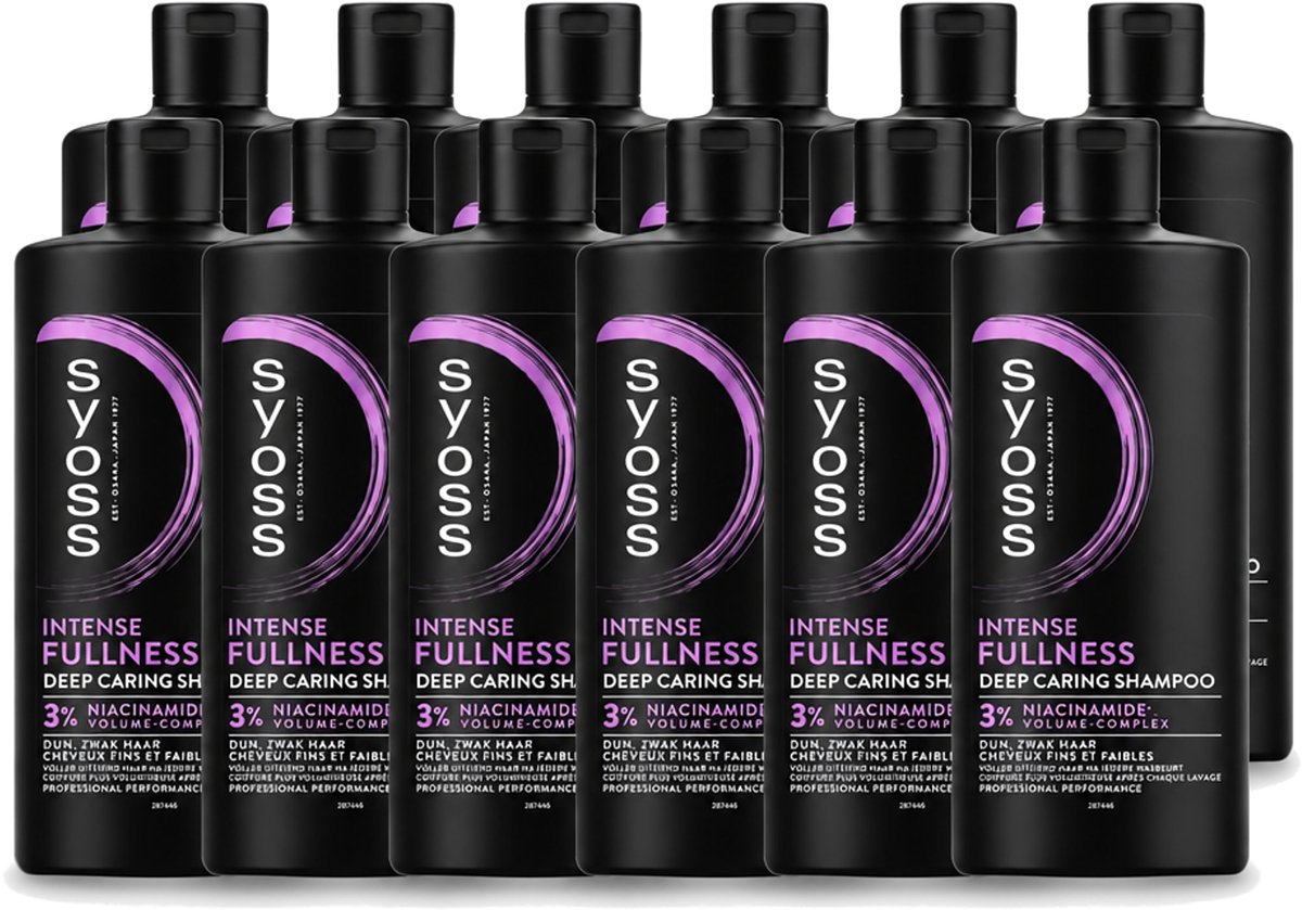 12 x Syoss – Shampoo – Intense Fullness – 440 ml - Voordeelverpakking - 12 stuks