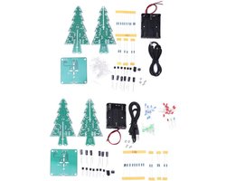 Arbre de Noël 3D DIY Kit d'Assemblage de Circuits Électroniques PCB Sapin de Noël Stéréo LED pour la Décoration de Vacances(3 Colors)