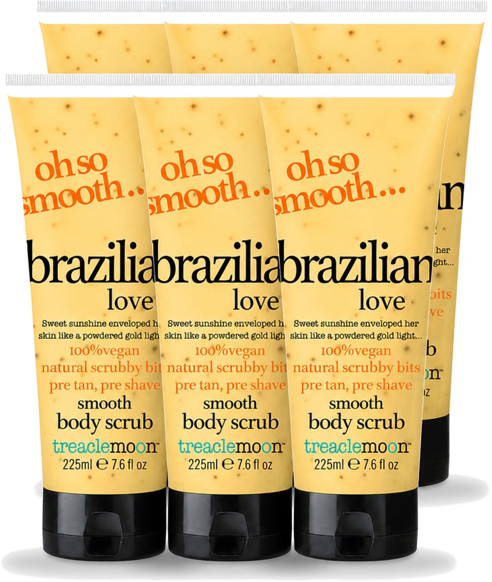 6 x Treaclemoon – Body Scrub – Brazilian Love – 225 ml - Voordeelverpakking - 6 stuks