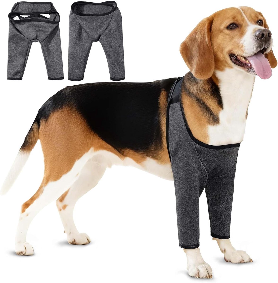 Herstelpakken voor honden, chirurgisch herstelpak voor honden voorbeen, elleboogbeschermer, beenwondbeschermer om likken en bijten te voorkomen (Grijs, M)