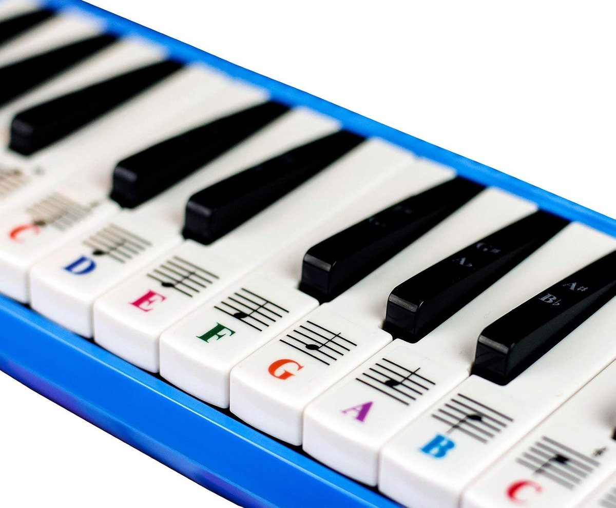 Melodica pianostickers, 32/37 toetsen, transparant en afneembaar, gemaakt in de VS