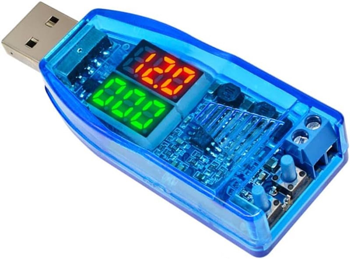 1pcs Dual LED DC-DC 5V naar 1V-24V USB Step Up Down Buck Boost Converter Voeding