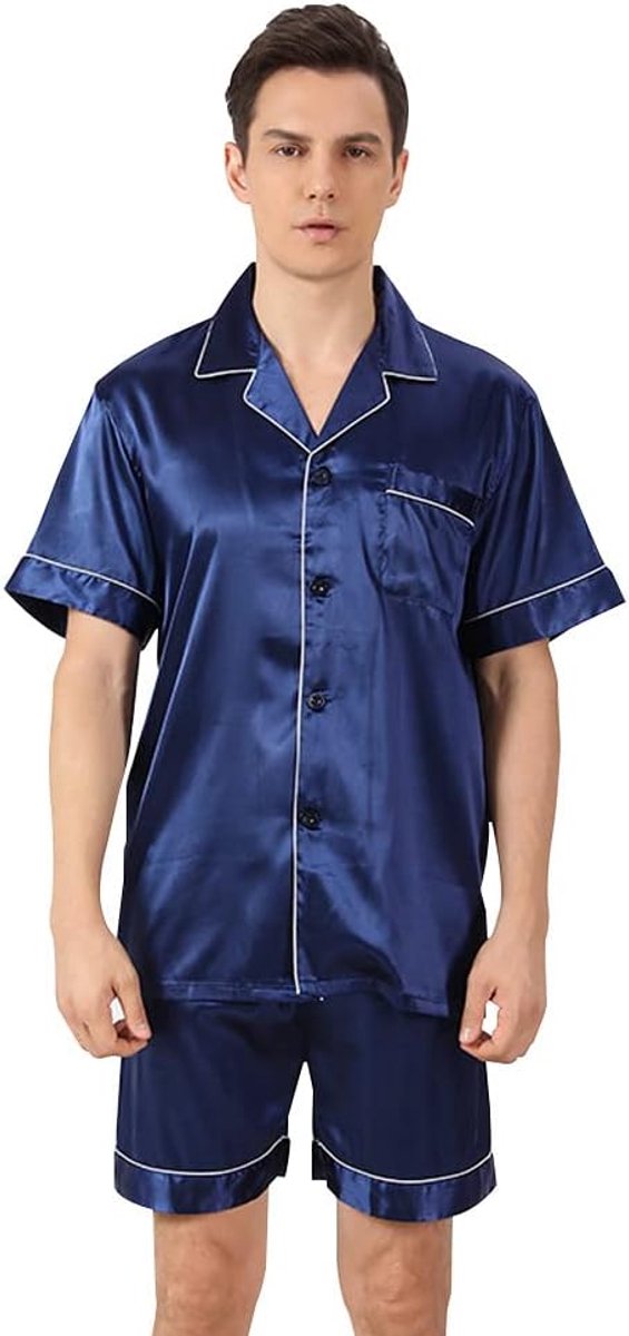 pyjama set paar bijpassende pyjama button down nachtkleding korte mouw nachtkleding 2 stuks loungewear met shorts ijs zijde nachtkleding voor vrouwen en mannen