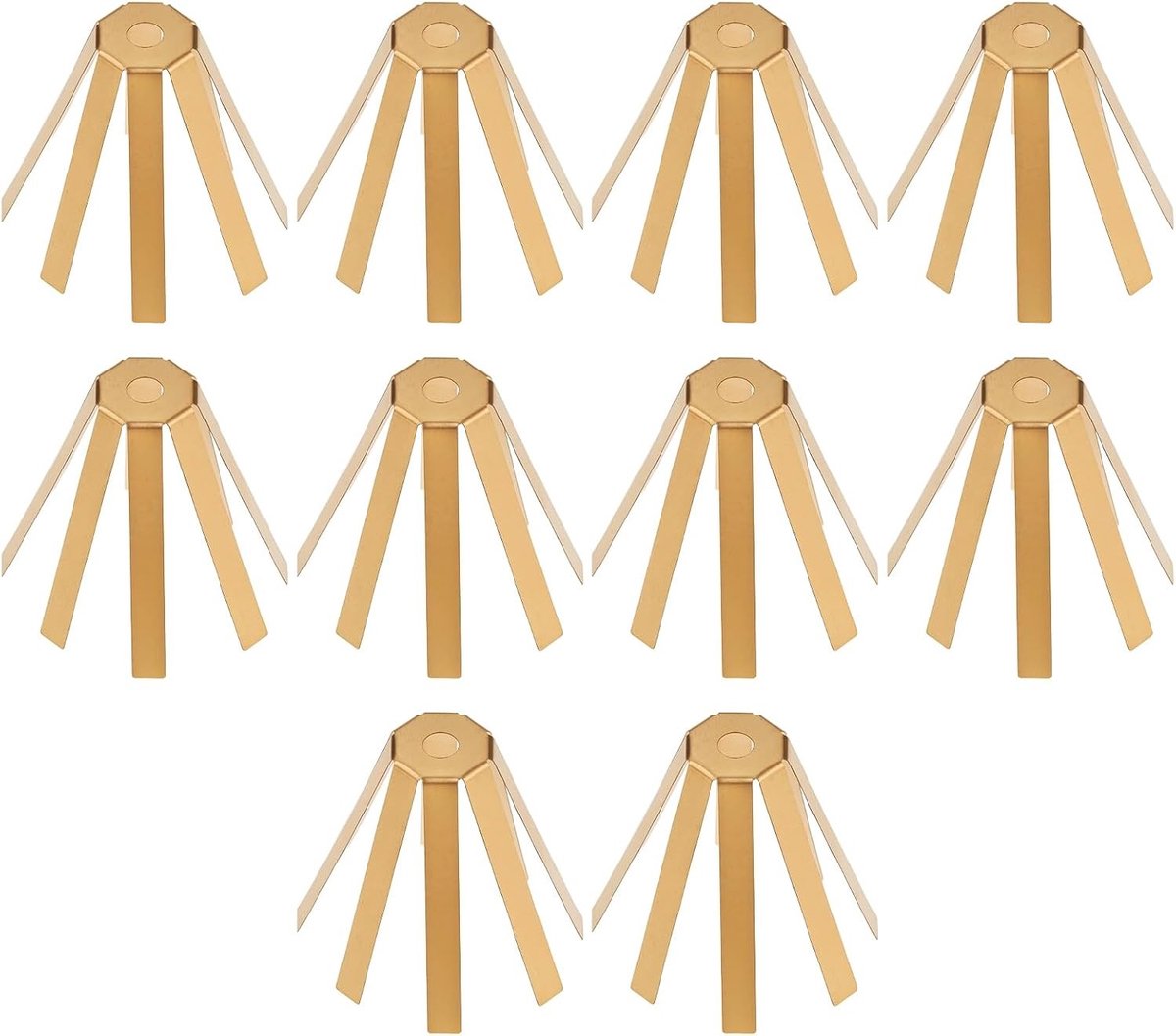 10 Stuks Messing Adaptor Shims 8-Prong voor 0.355 Inch Taper Shafts naar 0.370 Inch Hosels voor Golfclubs en Verbeterde Prestaties