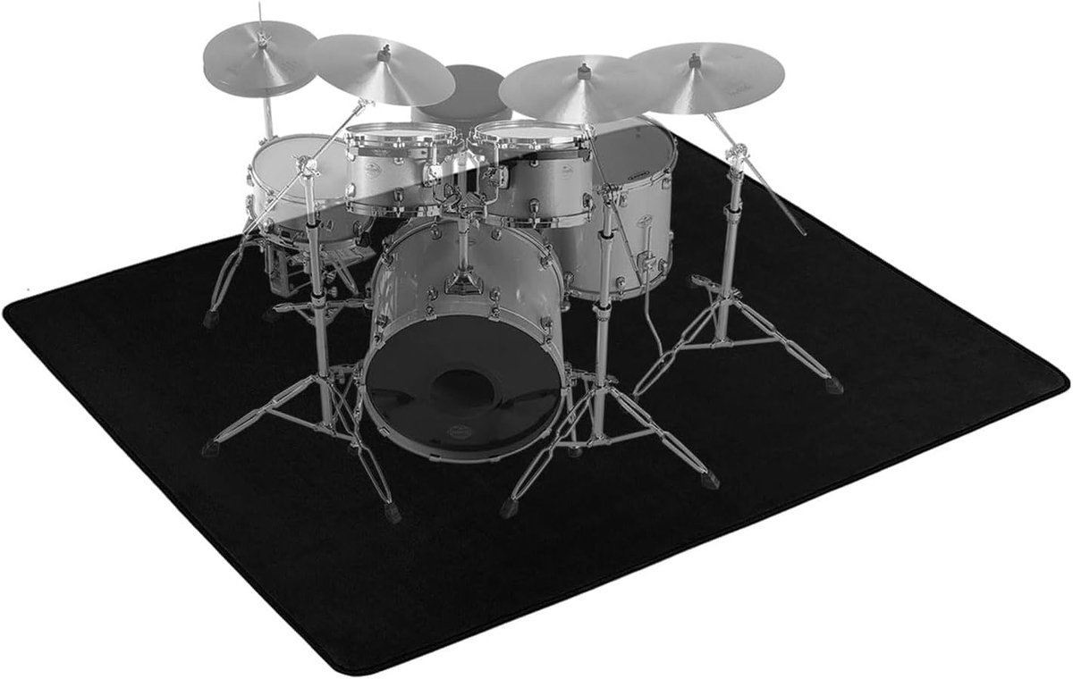 120 x 180 cm, zwart, geluiddicht, voor gebruik in de studio en thuis, voor professionele drummers en beginners