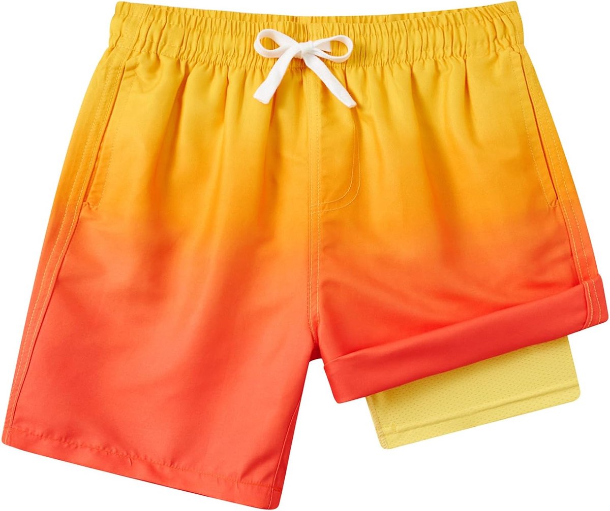 Zwembroek voor jongens Sneldrogende zwemshorts Compressievoering Anti-chafe Boxershort Zwemkleding Strand Boardsurfshorts 7-18 jaar