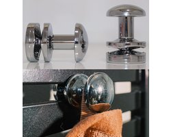 Anapont Handdoekhouder Handdoekknop - wit - chroom - zwart - Handdoekhaken Badjashouder voor radiator Badradiator 2er Set (chroom, Type 1)