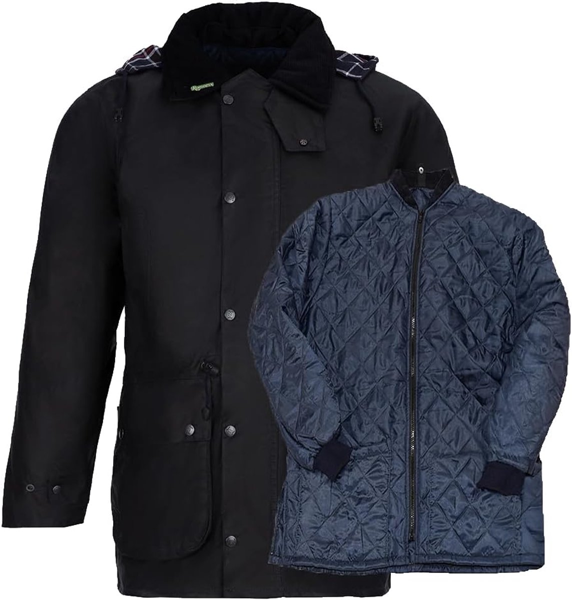 Rider warme winterjas 3-in-1, inclusief gewatteerde jas, wind- en waterdicht, met capuchon en rugsplitten