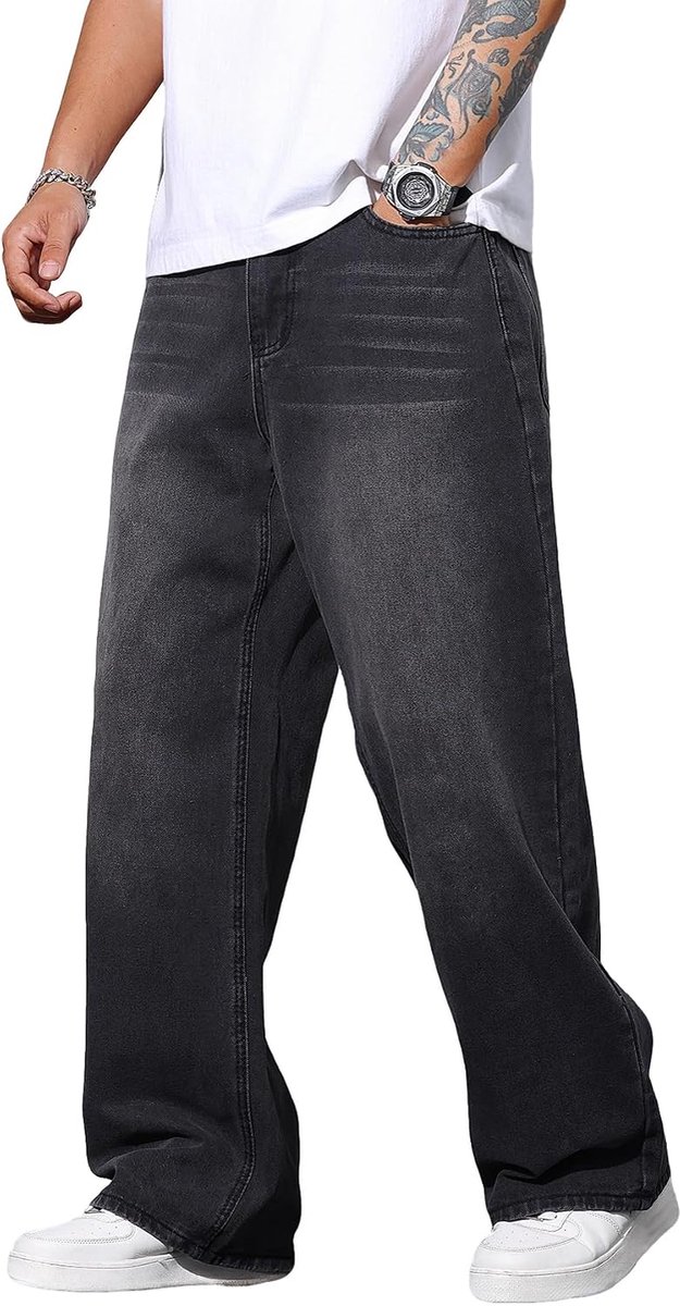Jeans Y2K Hip Hop Wijd gesneden Denim Broek Skater Jeans