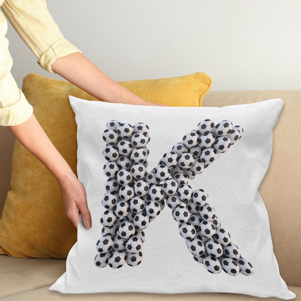 ABAKUHAUS Vintage Sierkussenhoes Set van 4, Boheems Ornamenteel Bladeren Dahlia Patroon Geometrisch Kunst Curlicue Motief, Modern Accent Dubbel-Dubbelzijdig Digital Print, 24", Blauw Grijs en Cocoa
