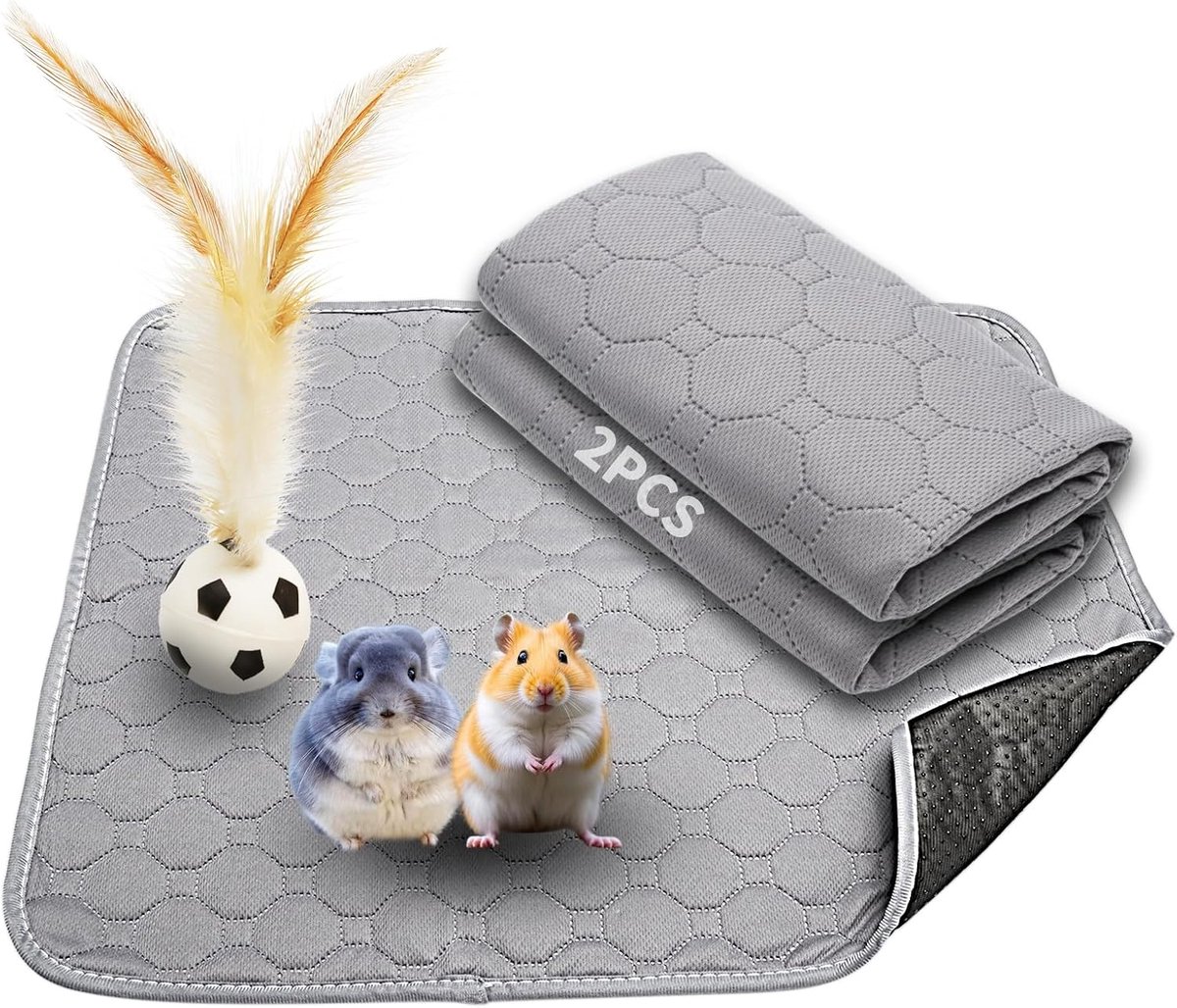 Matten, 45 x 60 cm, voor puppy's en kleine dieren, waterdicht, antislip, voor honden, katten, cavia's, konijnen, herbruikbare absorberende mat voor thuis, auto