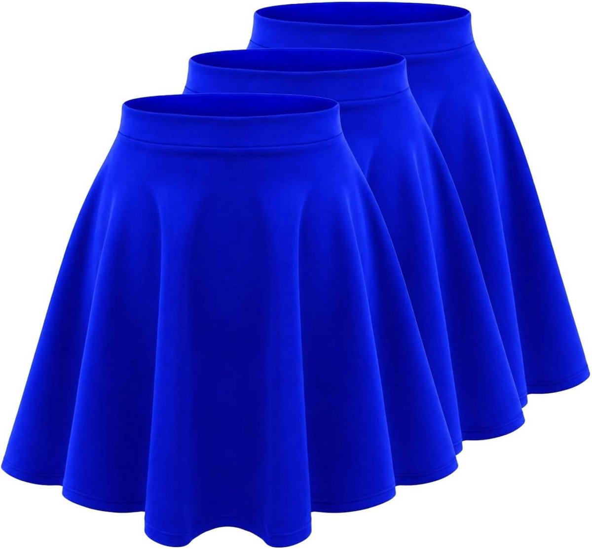 Skaterrok voor meisjes, set van 3 stuks, hoge taille, zomerrokken voor kinderen, knielang, uitlopende zwarte minirok voor balletdansen, casual effen meisjesrokken voor schooluniform