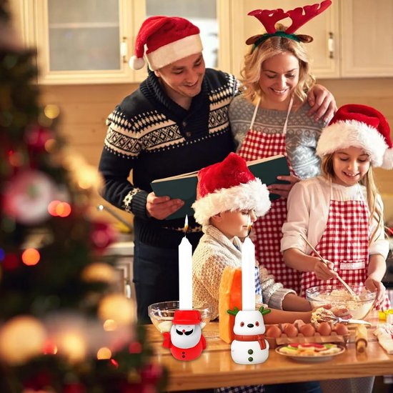 2 stuks siliconen kaarshouder, gietvorm, kaarshouder, kerstman, sneeuwpop, staafkaarsen, siliconen kaarsvormen, hars, epoxy, staafkaarshouder, siliconen vorm, kaarshouder vorm voor Kerstmis — afbeelding 5