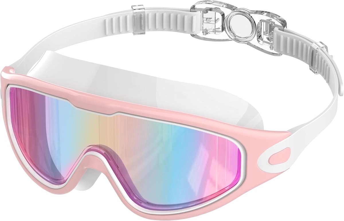 Zwembril voor heren en dames, groot frame, HD-glazen, condensvrij, uv-bescherming, volwassenen, uniseks, voor duiken en outdoor watersport