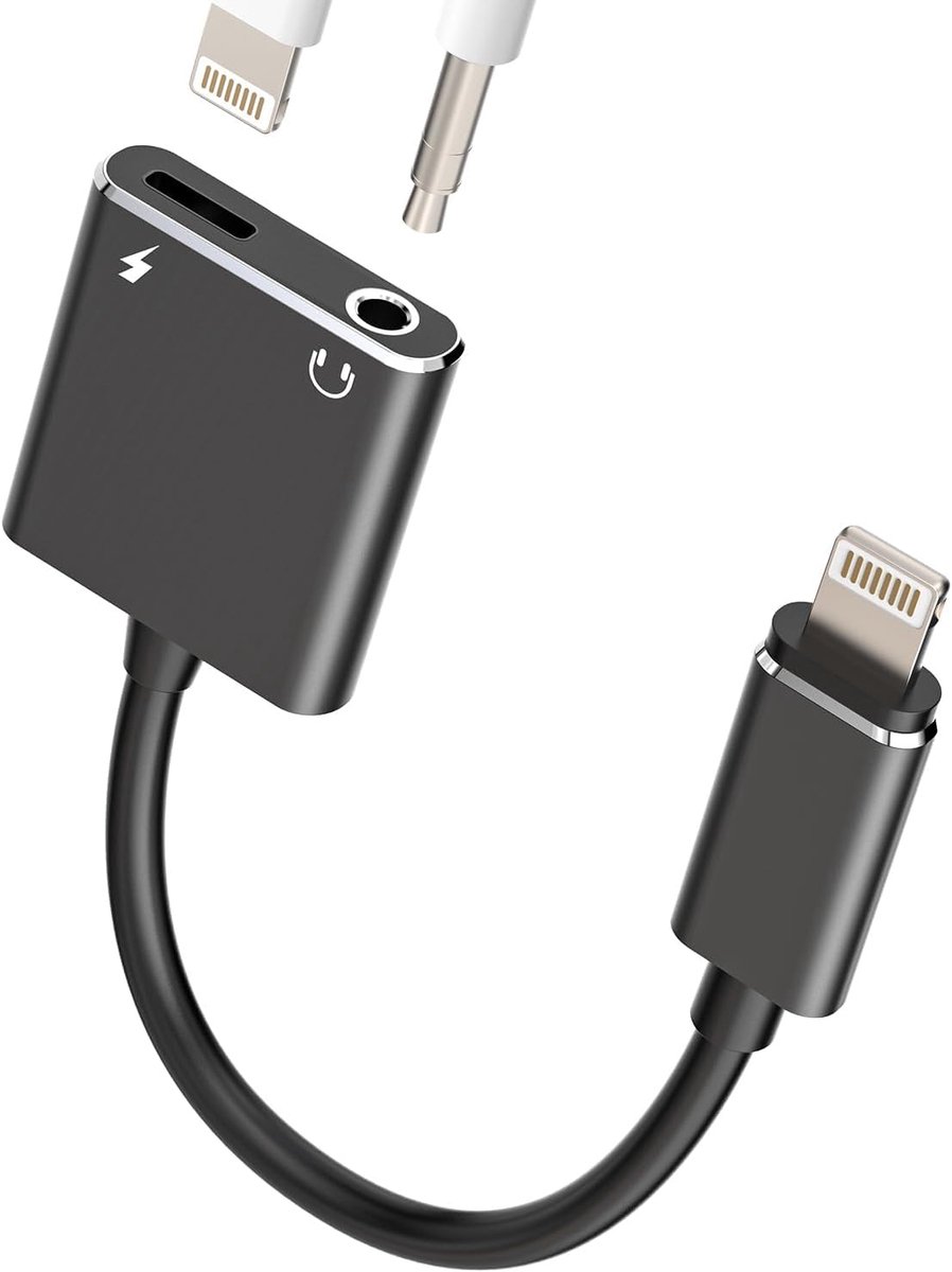 Naar Jack Adapter 3.5mm Hoofdtelefoon En Oplader (2in1)Hoofdtelefoon Connector Voor Apple Voor IPhone 14 Voor IPad Air AUXiliary Socket Audio Splitter Kabel Telefoon Auto Muziek Accessoires