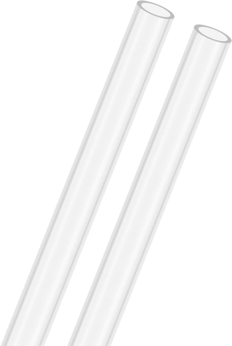 2-Pack Clear Stijve Acryl Pijp, 7mm [0.27"] ID x 9mm [0.35"] OD Plastic Ronde Buis voor Waterkoelingssysteem/Lampen/Fonteinen/Aquaria/Display Stand, Acryl Tubing [305mm/12IN]