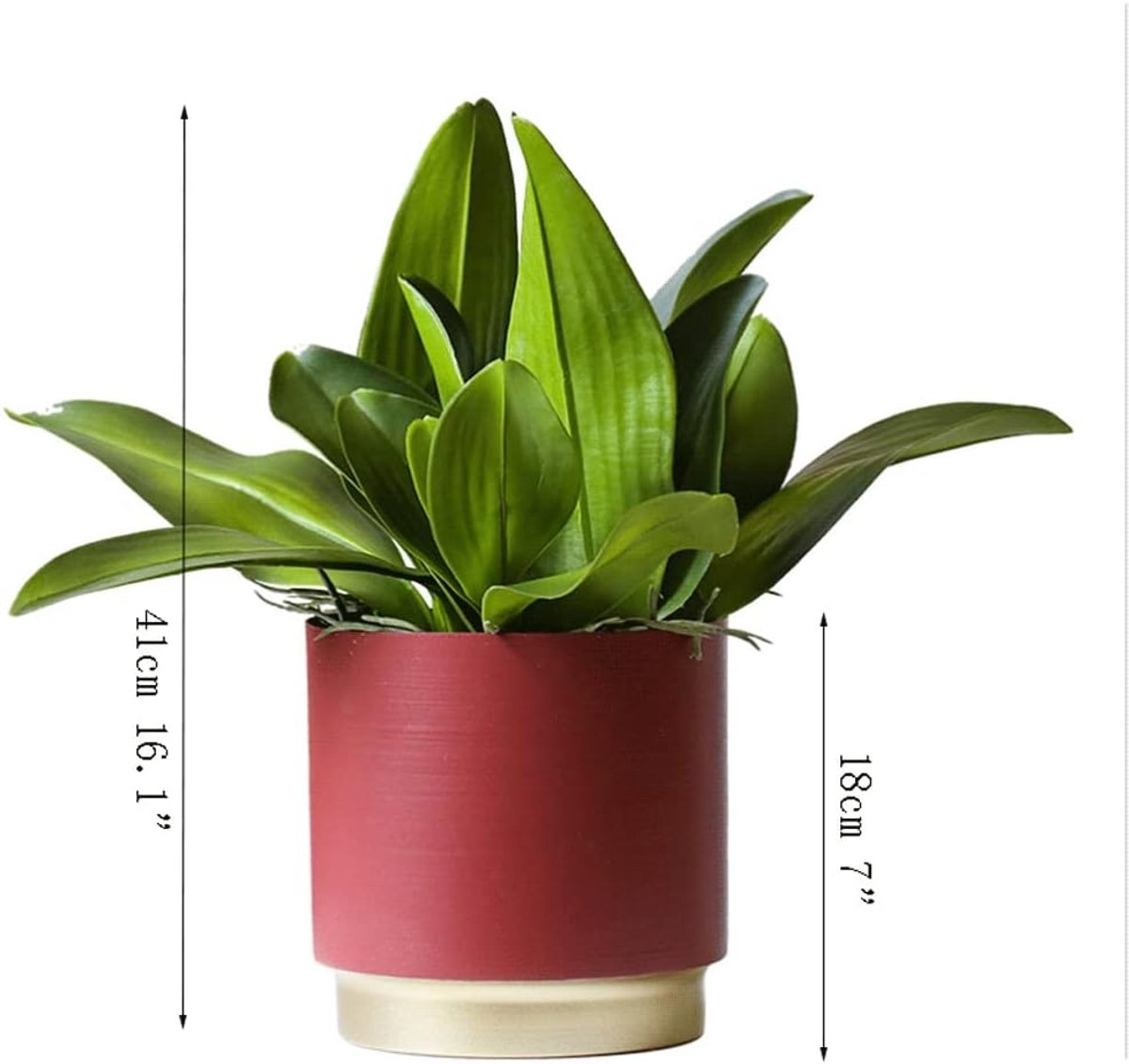 Kunstplanten Real uitziende plastic vlinder orchidee bladeren nep planten met pot for huis kantoor decor Kunstplant (Color : A)