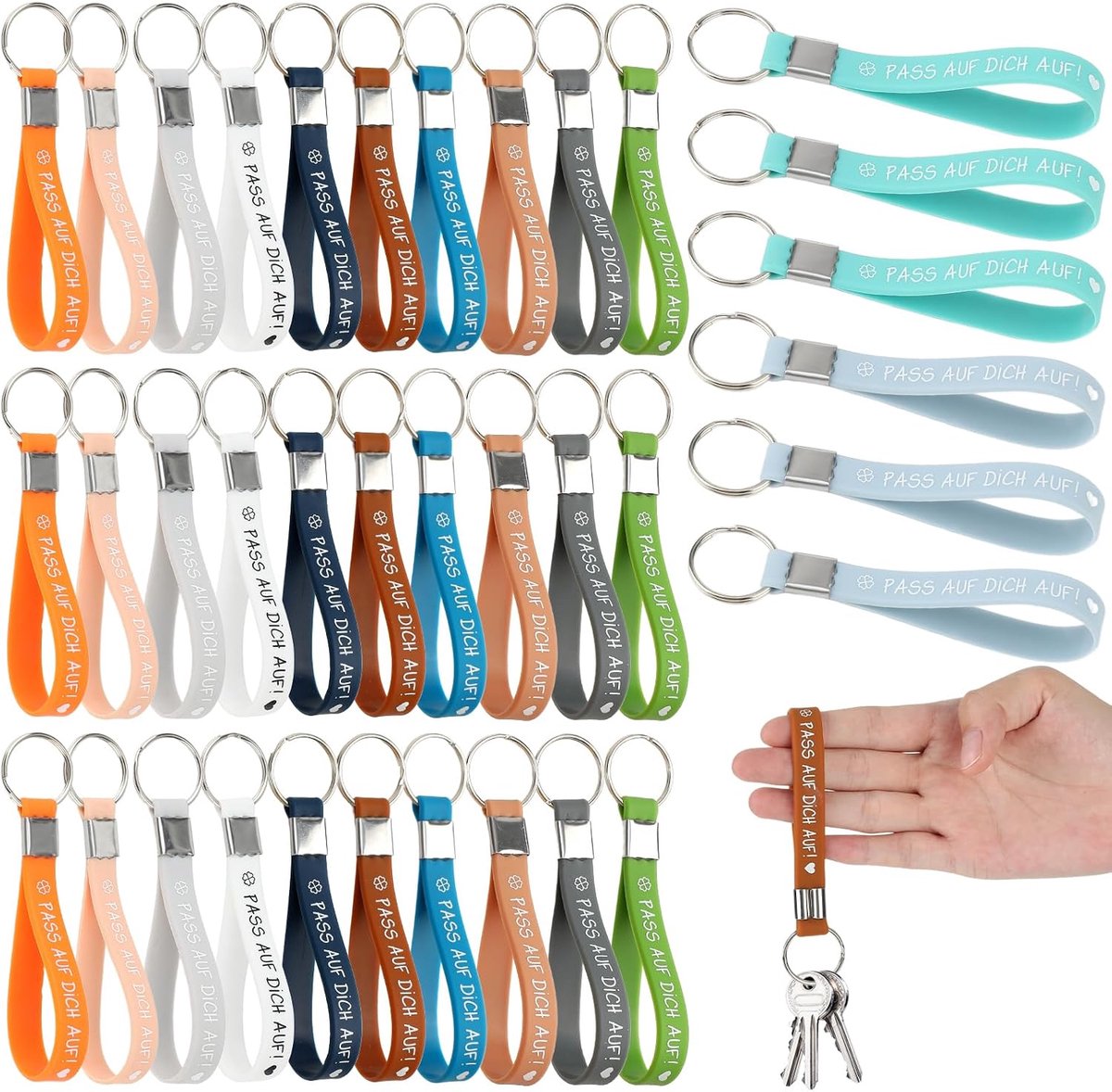 36 stuks inspirerende sleutelhangers, siliconen bedankgeschenken