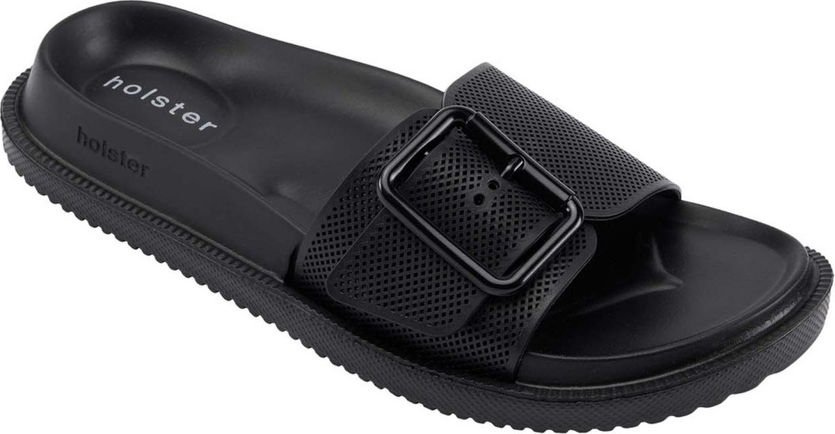 Holster Holster Laze Slippers - Vegan Comfort - Podologisch Goedgekeurd - Waterbestendig ZWART - Maat 36