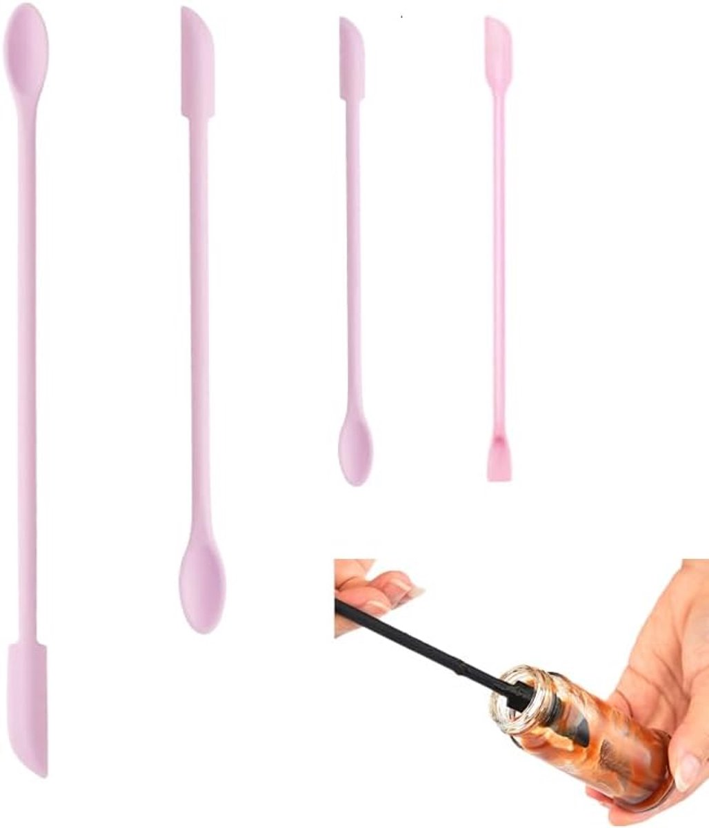 Spatels make-up schraper, siliconen kleine spatel voor cosmetica, herbruikbare lange dunne pot Scooper voor het krijgen van Last Drop Lotion, fles crème roerder voor keuken