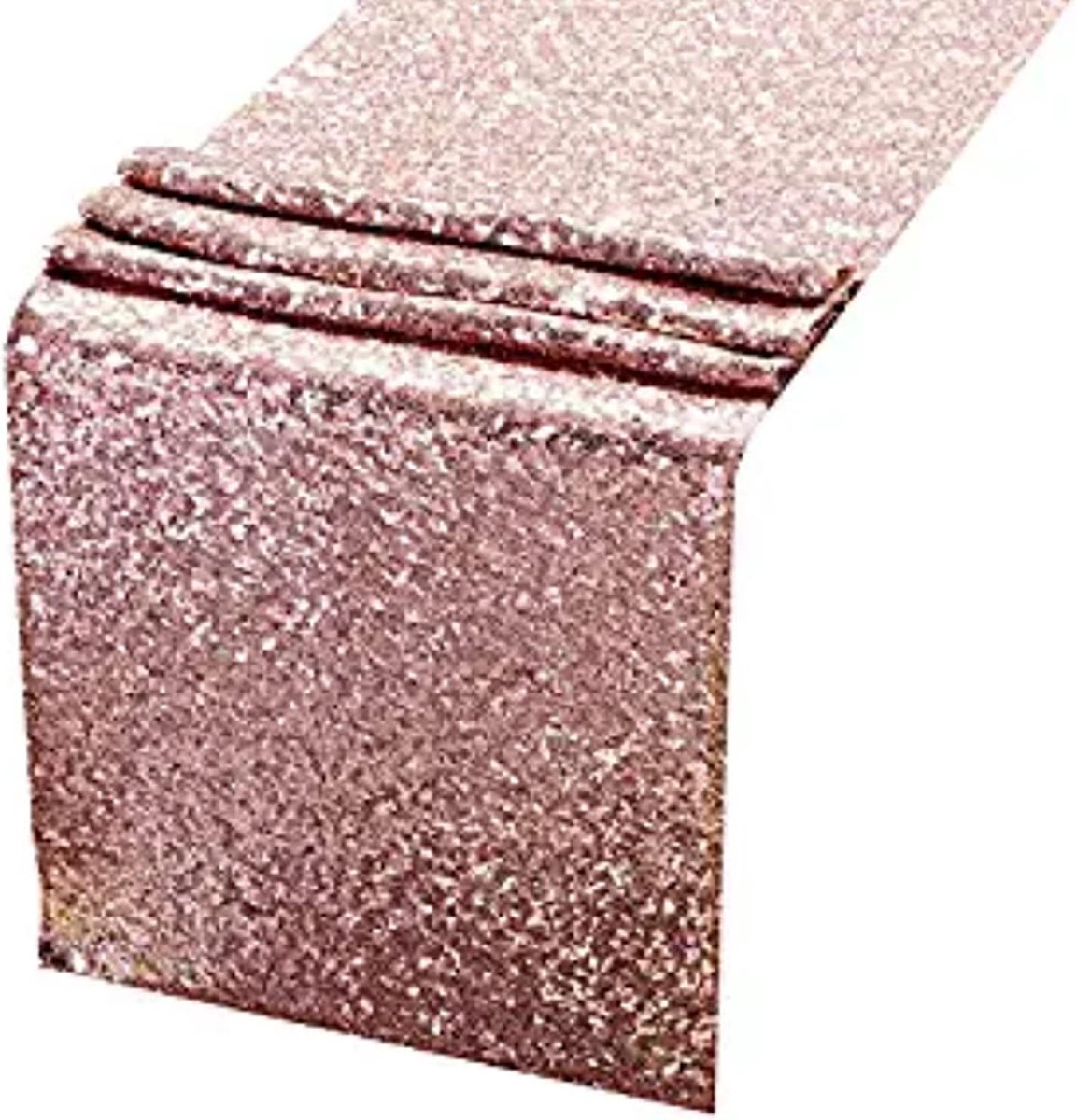 Tafellopers Glitter Glanzend Polyester Tafelkleed Voor Bruiloft Verjaardagsfeestje Thuis Tafeldecoratie(Rosé goud)