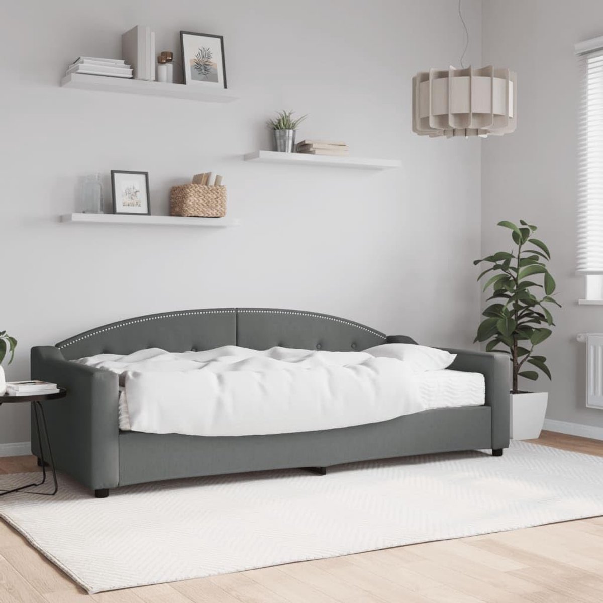 2 in 1 Bankbed 90x200 cm Donkergrijs