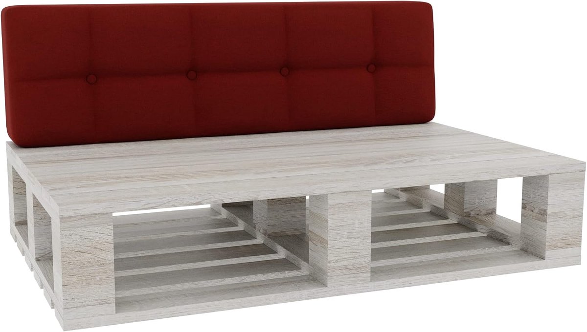 Palletkussens Zitkussens Rugleuning Gewatteerd PFG (Rugleuning 120x40, Bourgondië)