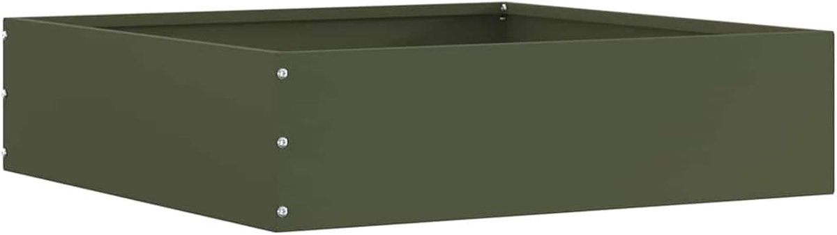 Gazonafsluiting olijfgroen 50 x 50 x 13 cm staal, gazonrand perkrand voor tuinbed paden gazonrand voortuin 874722