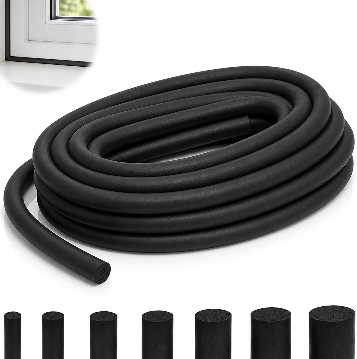 6 meter voegenafdichtingskoord Ø 3 mm EPDM afdichting schuim rond koord rond afdichtingskoord voor voegen, zwart