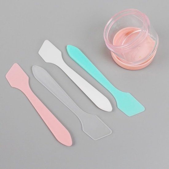 60 stuks cosmetische spatel voor gezichtsmasker, kleine crème lepels, plastic puntlepel, wegwerp make-up monstergereedschap voor mixen, monsters, waxen, lotion beauty gezichtsmasker spatel — afbeelding 3