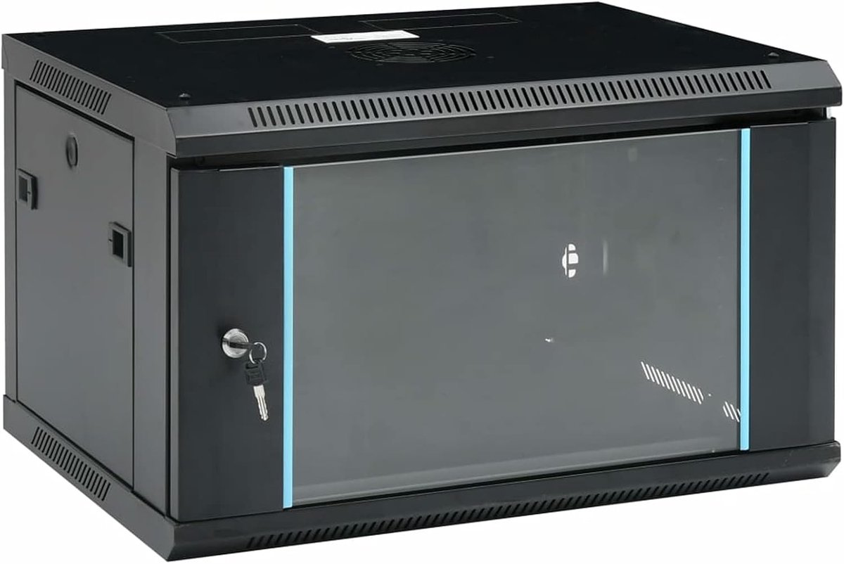 Netwerkkast, wandmontage, 6U, 19 inch, serverrek, netwerkkast, IP20, 600 x 450 x 375 mm