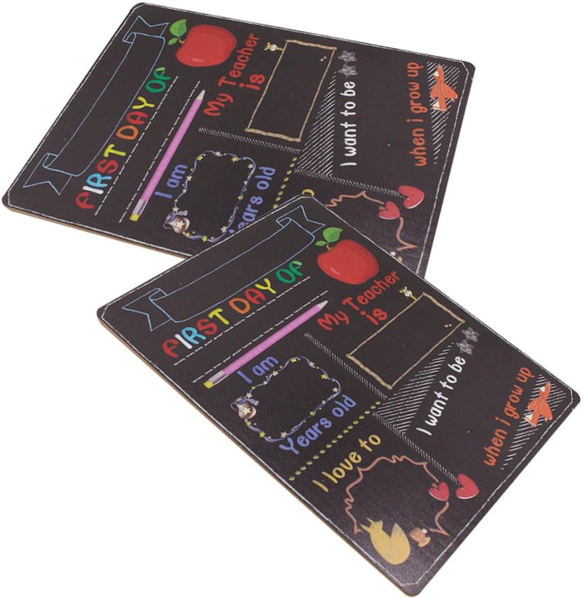 2stuks Dubbelzijdige Schoolbord Voor Eerste Schooldag Decoratief Schoolbord Handgemaakte Chalkboard Met Afwerking Compact Lichtgewicht Voor Terug Naar School Decor