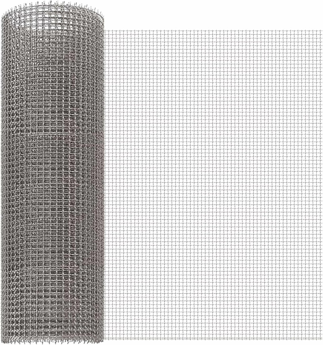 Roestvrij stalen draadgaas, 40 x 1000 cm, 3 mazen 6,4 mm gaten, vormbaar, op maat te snijden, zilver, voor tuinhek, kippenhok, raambescherming en doe-het-zelf knutselprojecten buitenshuis
