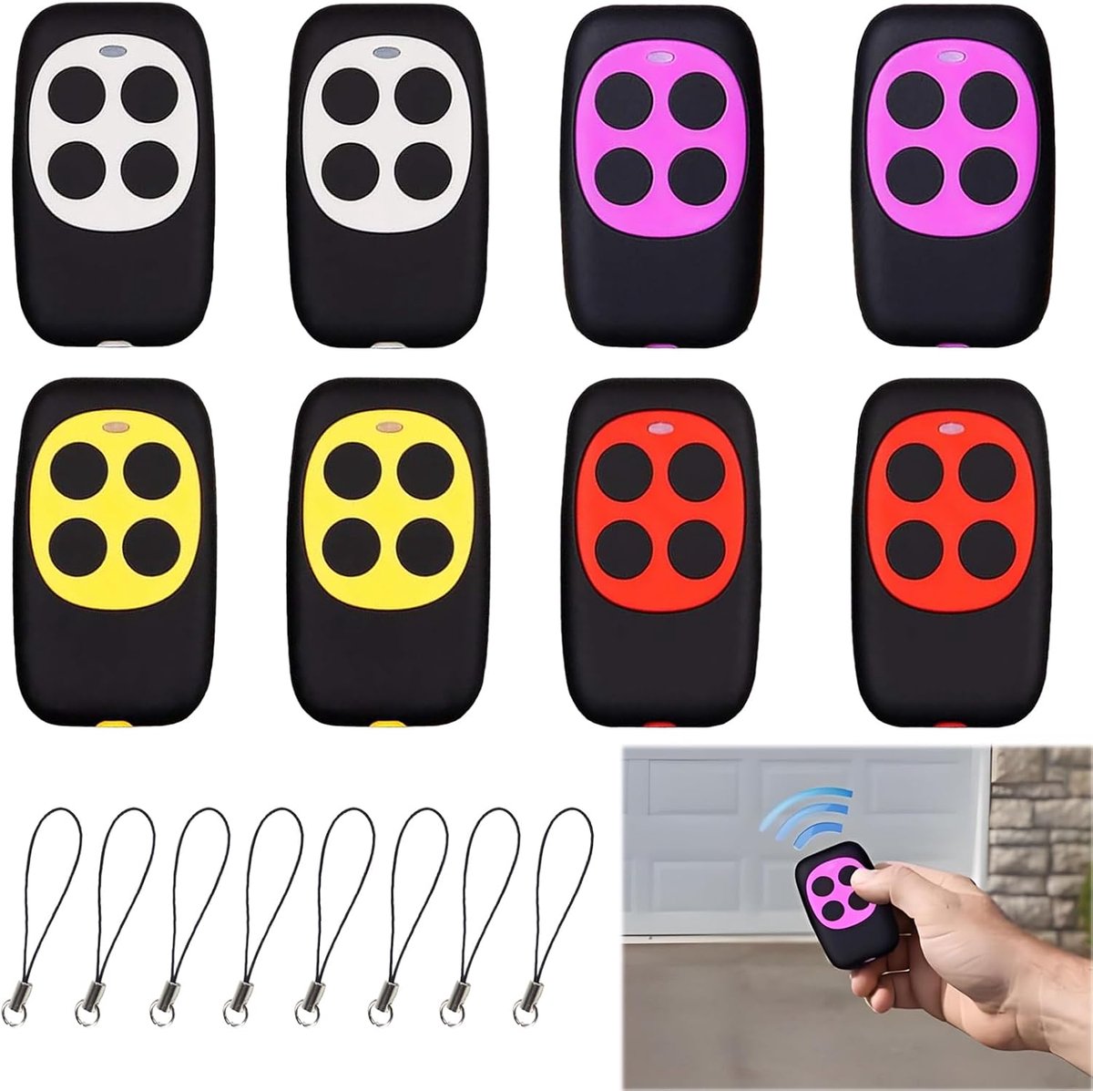 8 stuks afstandsbediening Rolling Code 433,92 MHz multifrequentie afstandsbediening poort universele rolling code afstandsbediening garage universele afstandsbediening poort met 8 sleutelhangers