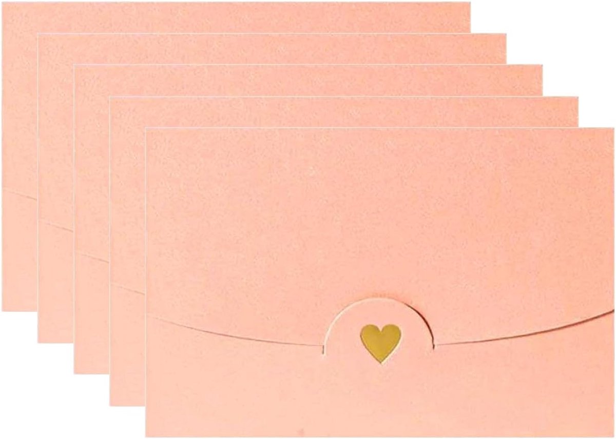 Dailygoods- Mini-enveloppen 50 stuks - Hartvormige Enveloppen - Kleurrijke Enveloppen - Voor Valentijnsdag/Kerstmis - Hoogwaardig Papier - Afmetingen