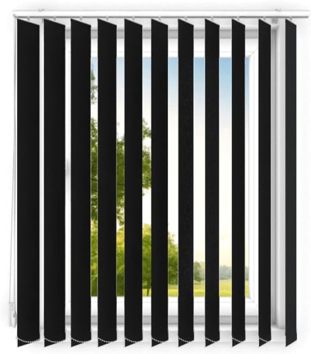 Lamellen - verduisterende lamellen voor kantoorwerkplekken en voor thuis - Slaapkamer Jaloezieën - Keuken Jaloezieën - 190x165 cm - Zwart