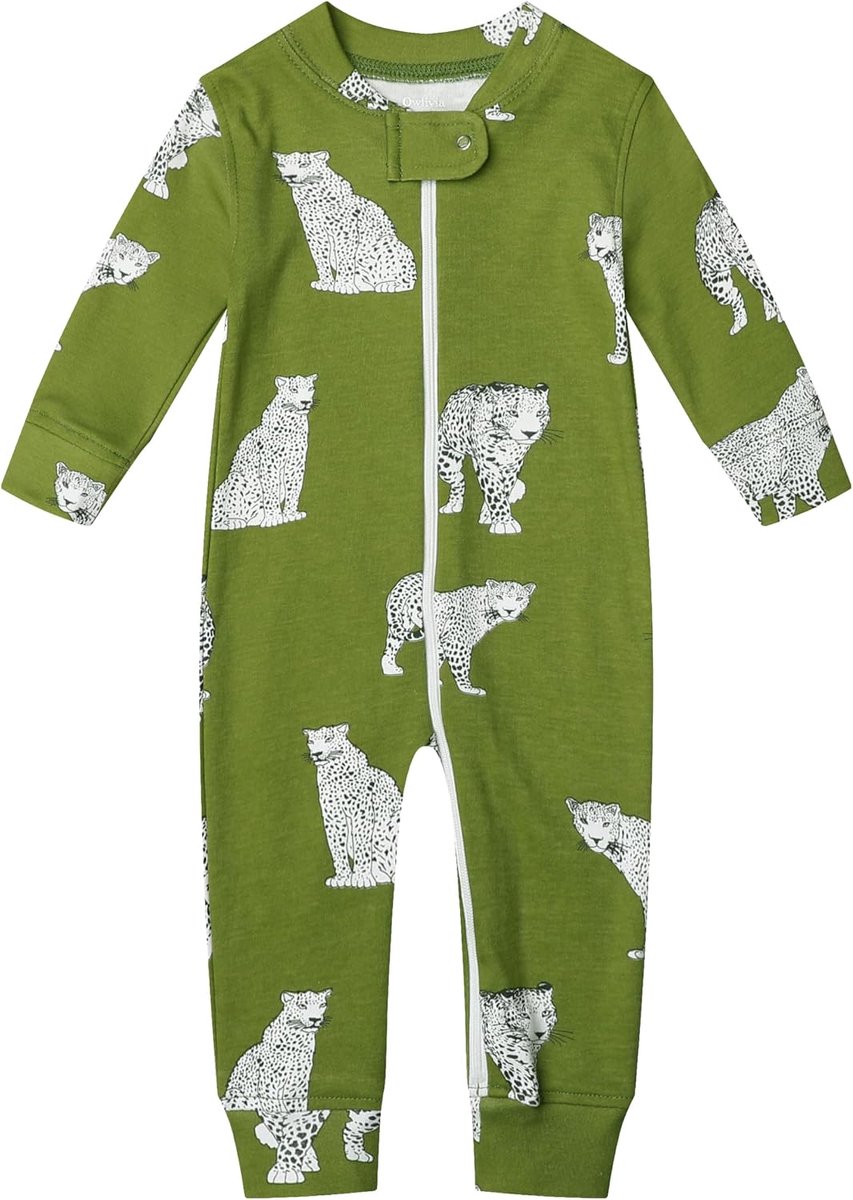 Biologisch katoen Baby Boy Girl Zip Up Sleep N Play, voetloze baby romper, lange mouwen baby pyjama (maat pasgeboren-24 maanden)