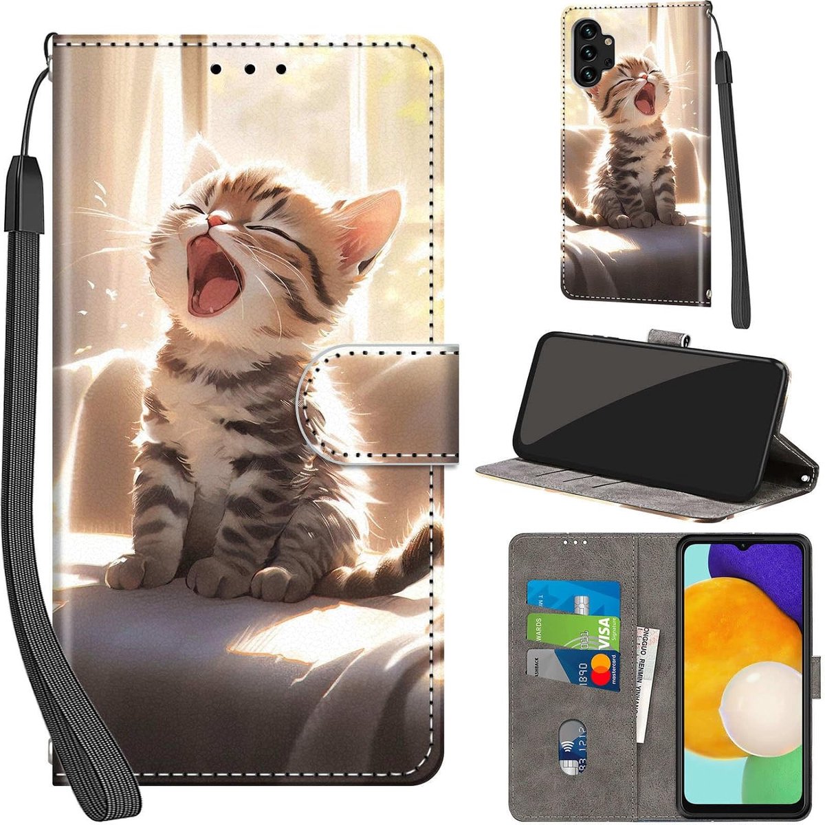 Portemonnee Telefoonhoes voor Samsung Galaxy A13 4G/5G Kat