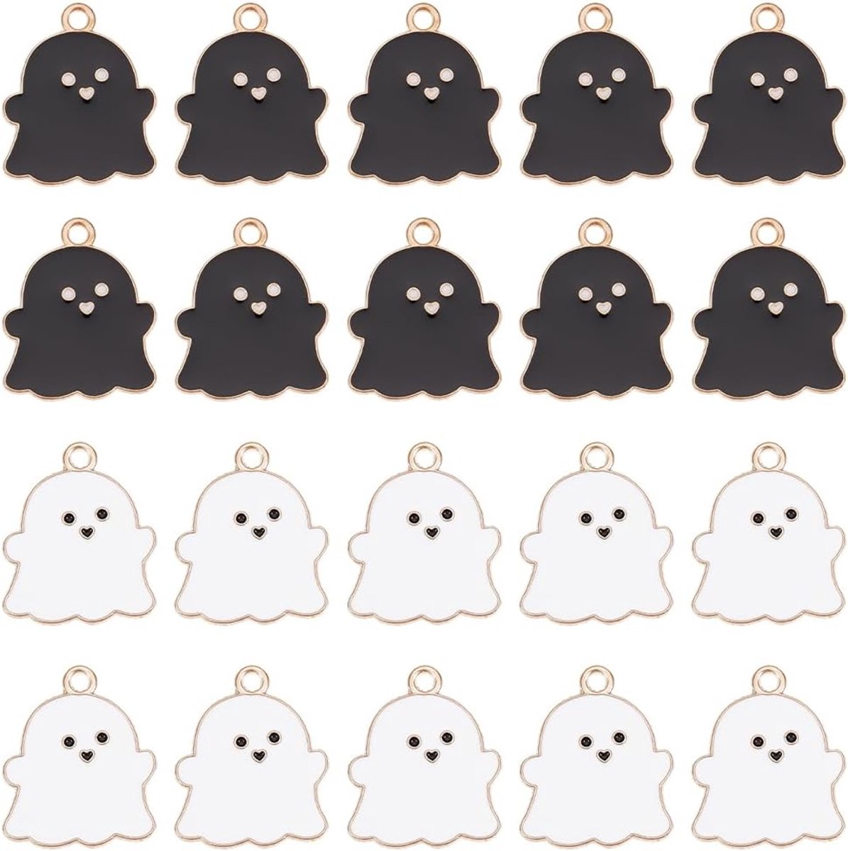 Dailygoods - Doos met 80 Schattige Spook Emaille Bedels voor Halloween Sieradenmaken