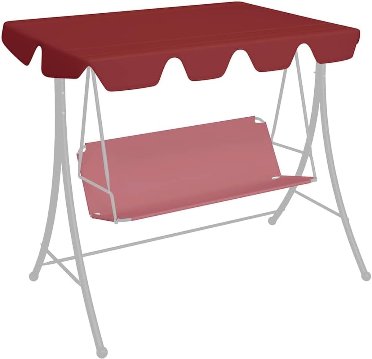 Dak voor schommelbank, wijnrood, 150/130x105/70 cm